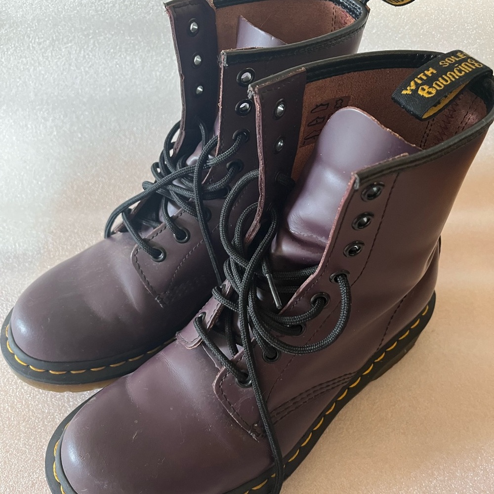 Dr. Martens Plum Vintage Purple Leather Boots